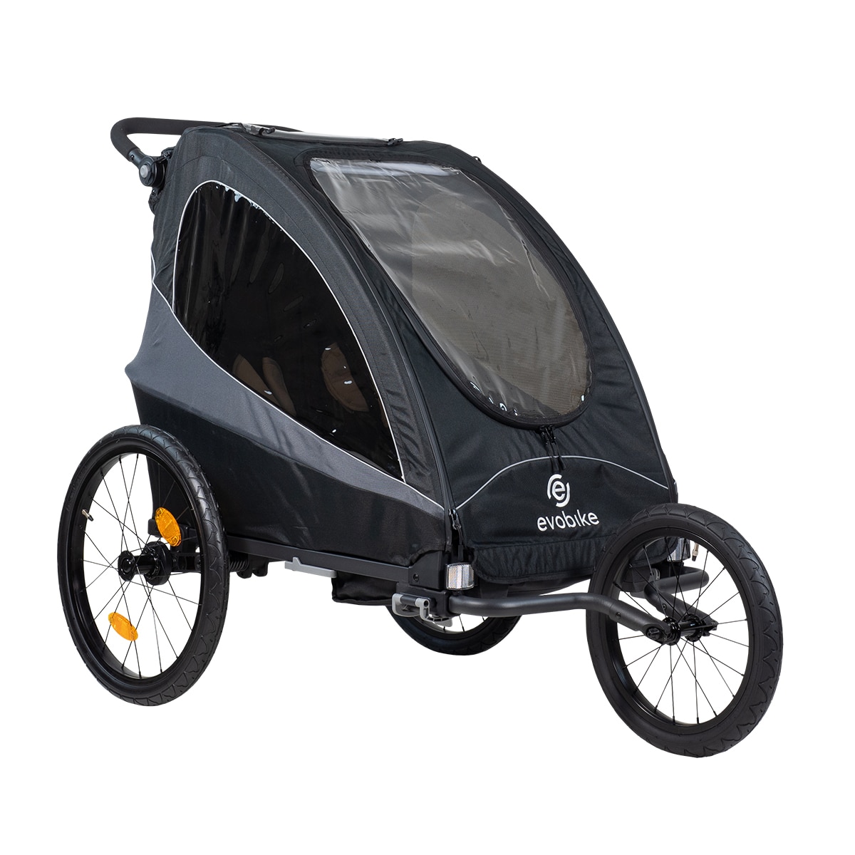 Fyndex - Cykelvagn Evobike Yxlan Duo Svart / Grå