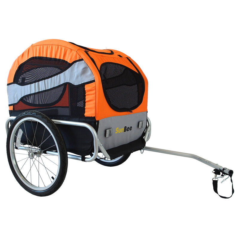 Cykelvagn SunBee Tassen, för husdjur V2 - Orange/Grå