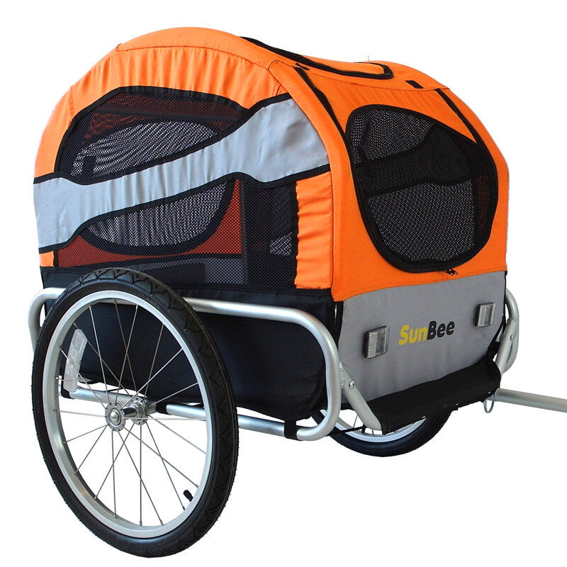 Cykelvagn SunBee Tassen, för husdjur V2 - Orange/Grå