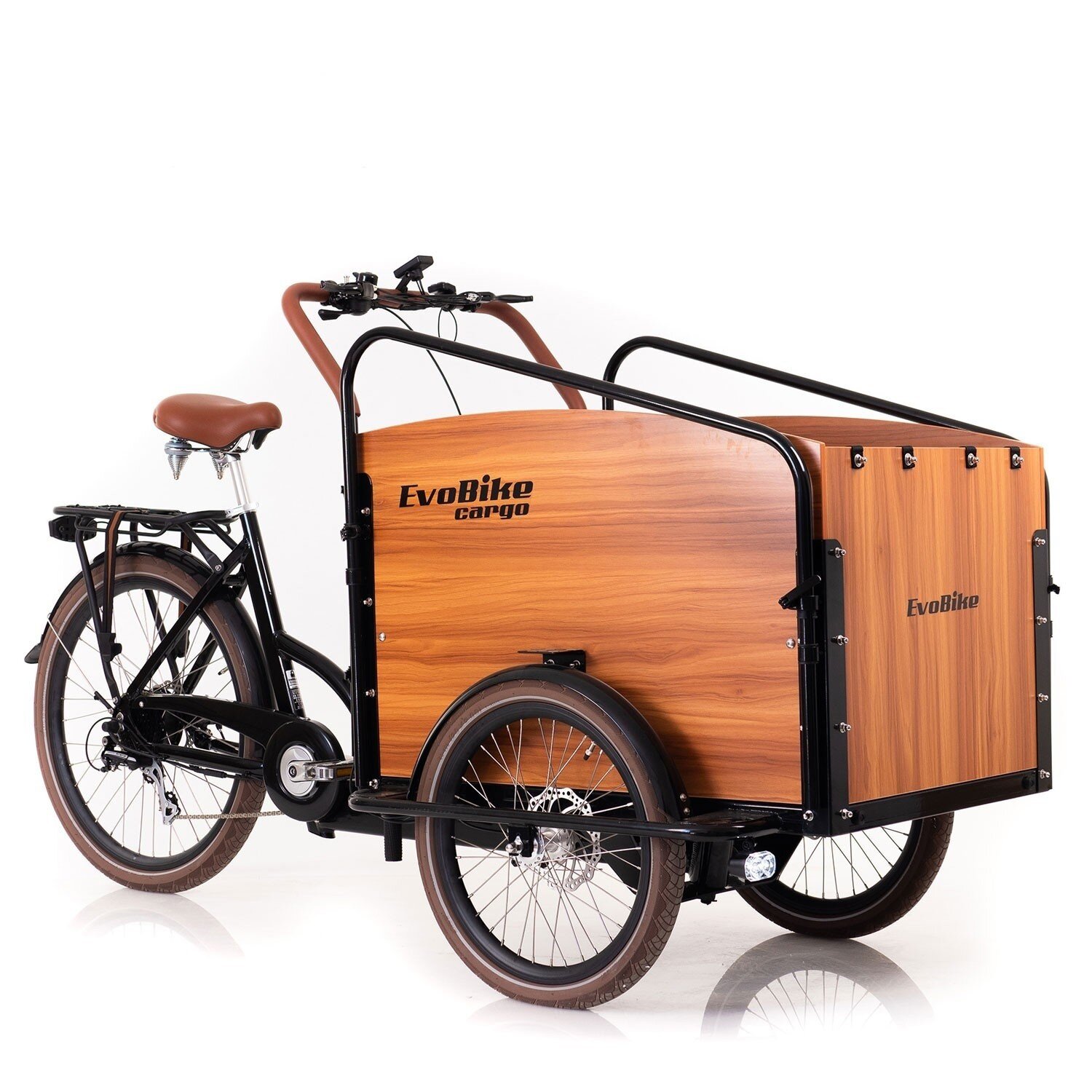 FYNDEX - Elcykel Lådcykel EvoBike Cargo PRO 2022, 540 Wh - Natural Wood