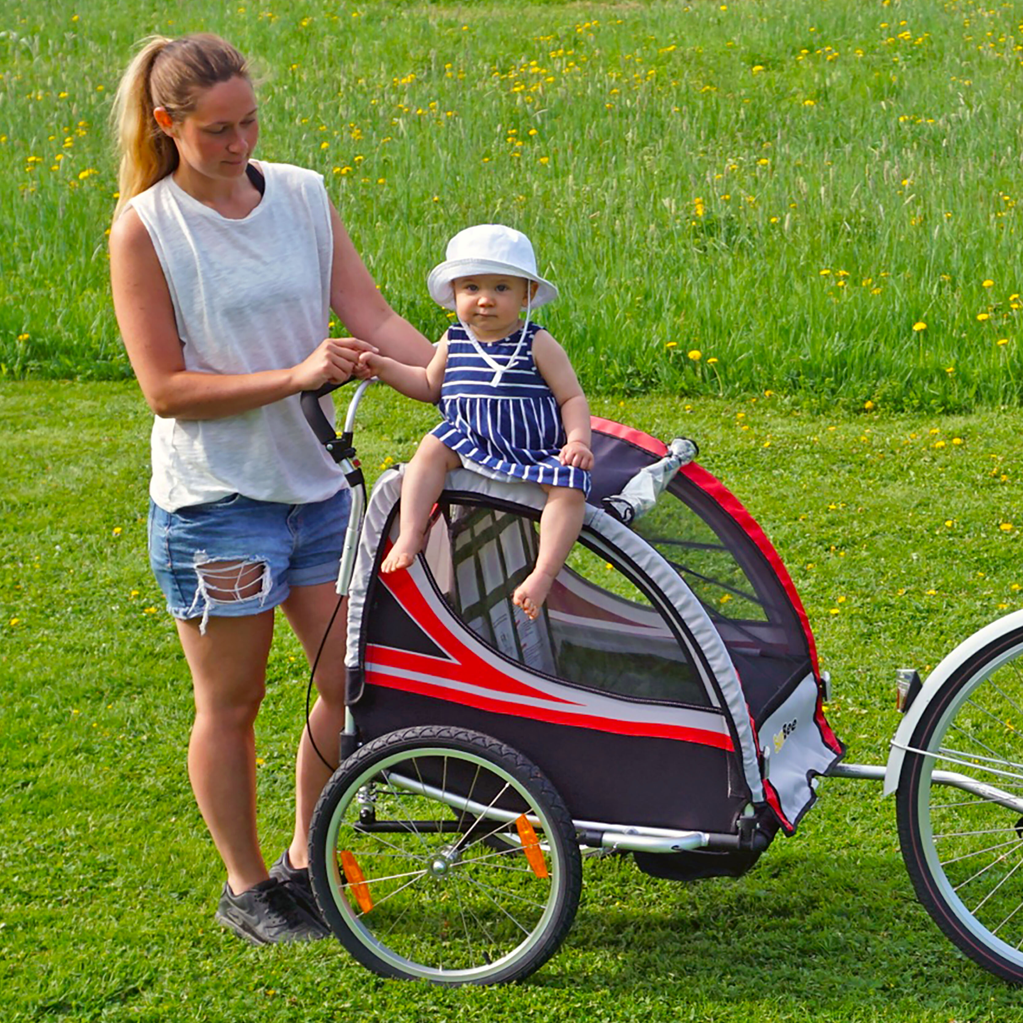 Cykelvagn SunBee Promenad PLUS m. barnvagnskit