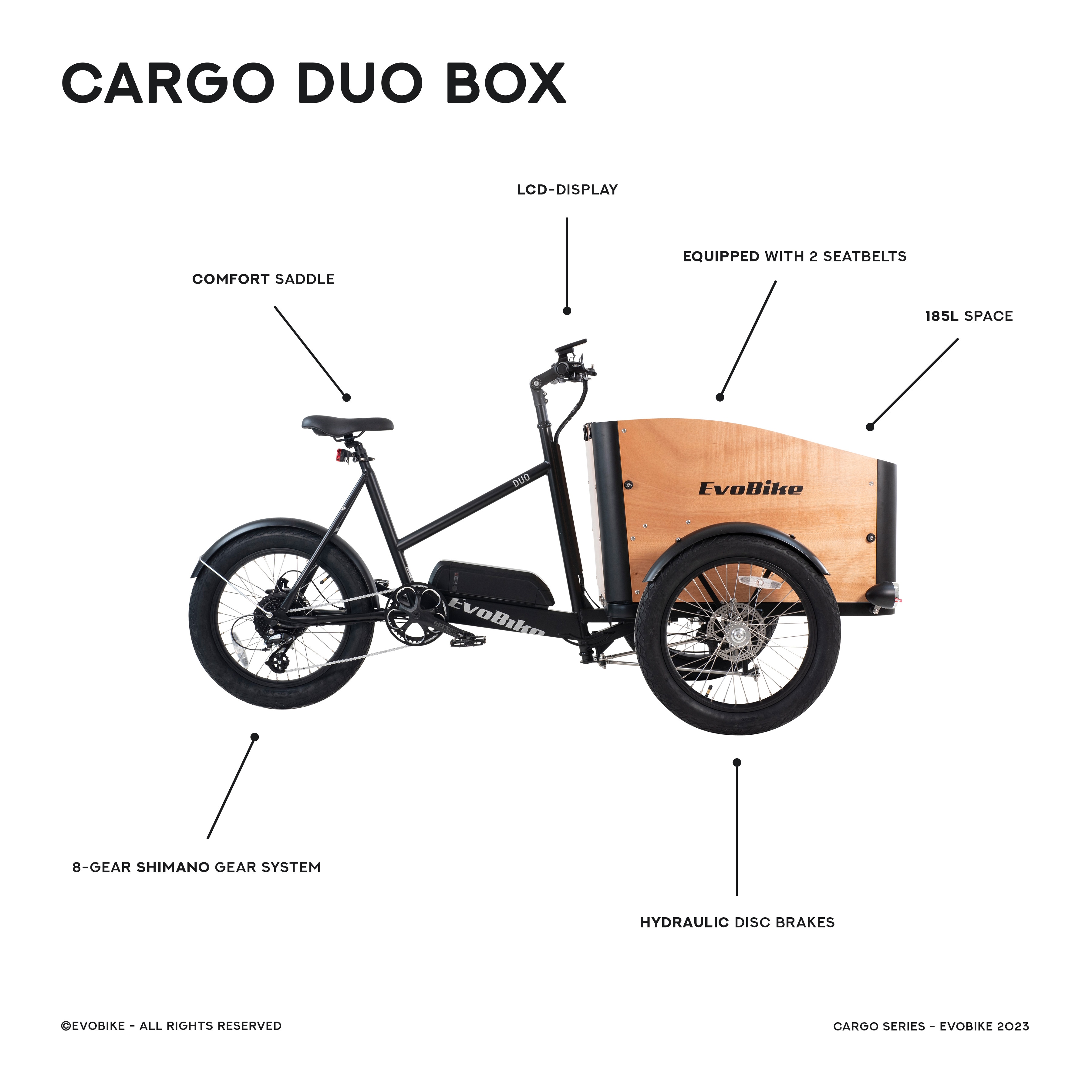 EvoBike Lådcykel Cargo Duo Box