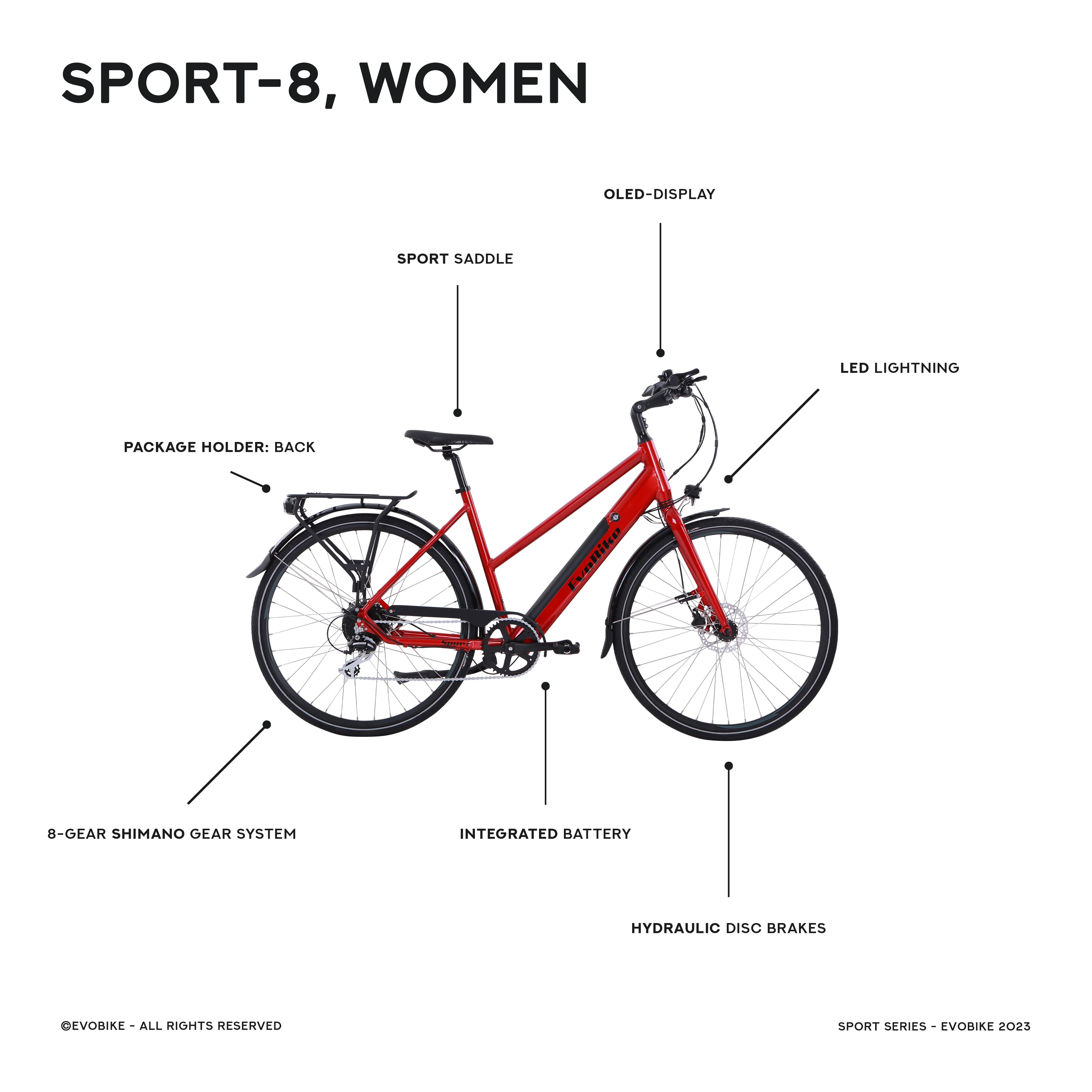 Elcykel EvoBike SPORT-8 - Dam
