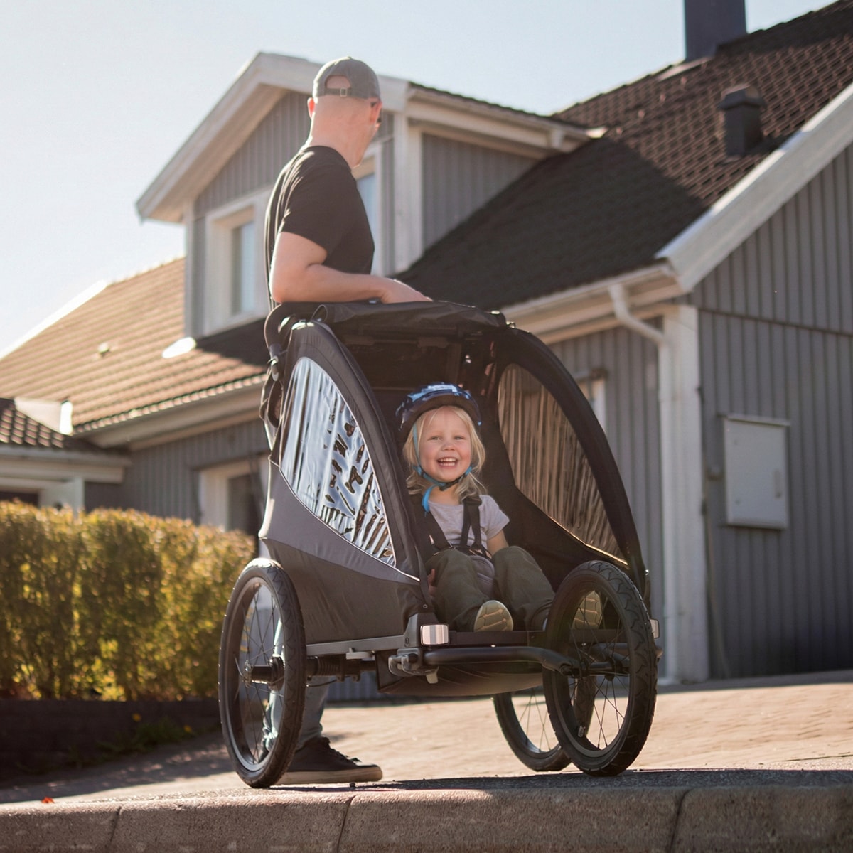 Cykelvagn Evobike Yxlan Svart / Grå